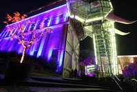 Glaselefant Hamm beleuchtet